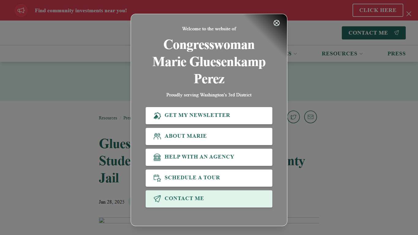 Gluesenkamp Perez Meets With Student Leaders, Visits Clark County Jail